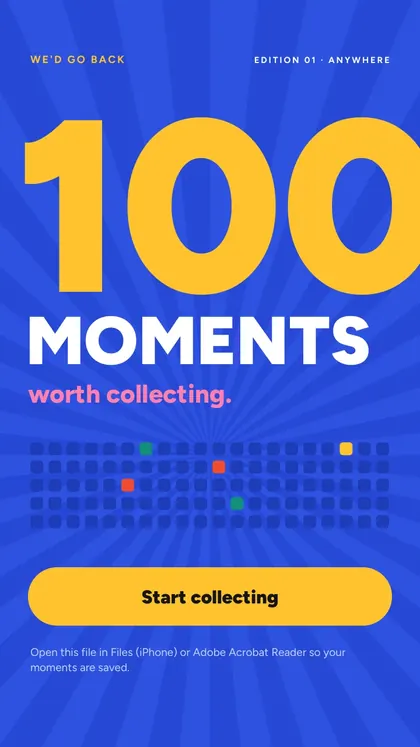 The 100 Moments: cover screen of the game