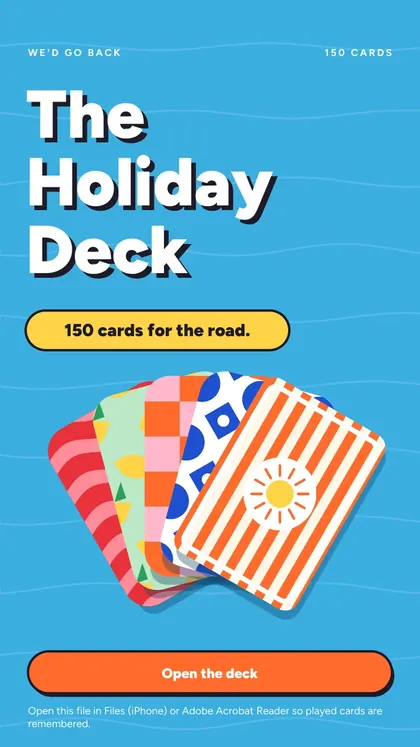 The Holiday Deck: cover screen of the game on a phone