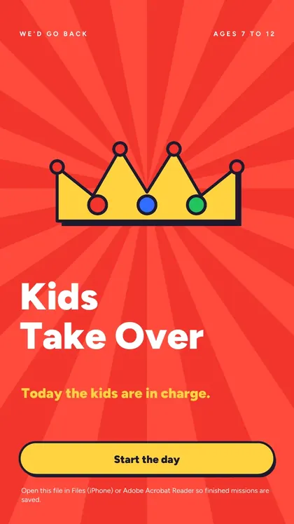 Kids Take Over: cover screen of the game on a phone