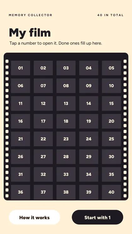 Memory Collector: real screen 1 from the PDF