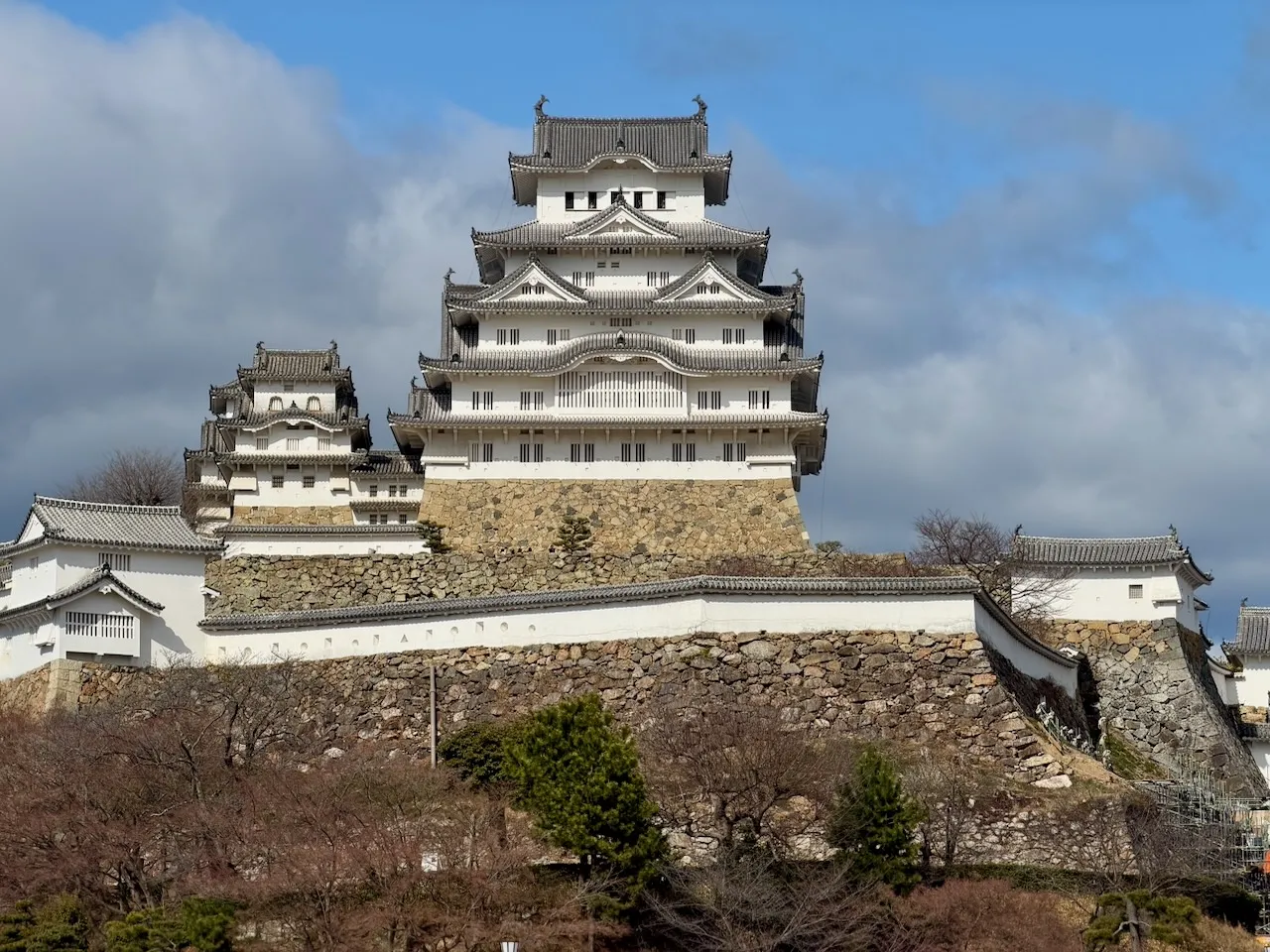 Himeji Castle under a blue sky, February 2026